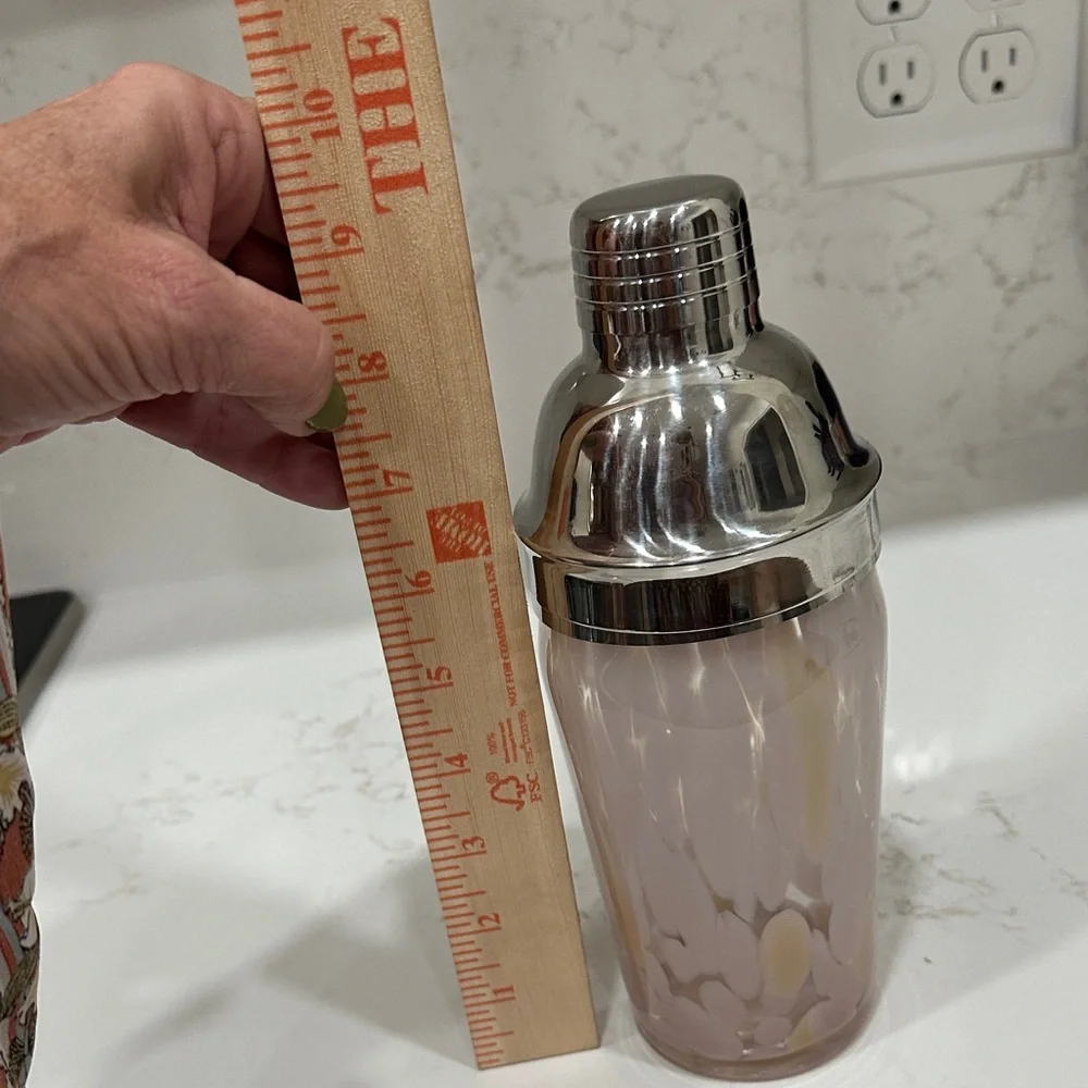 Glass Cocktail shaker Clear and Pink